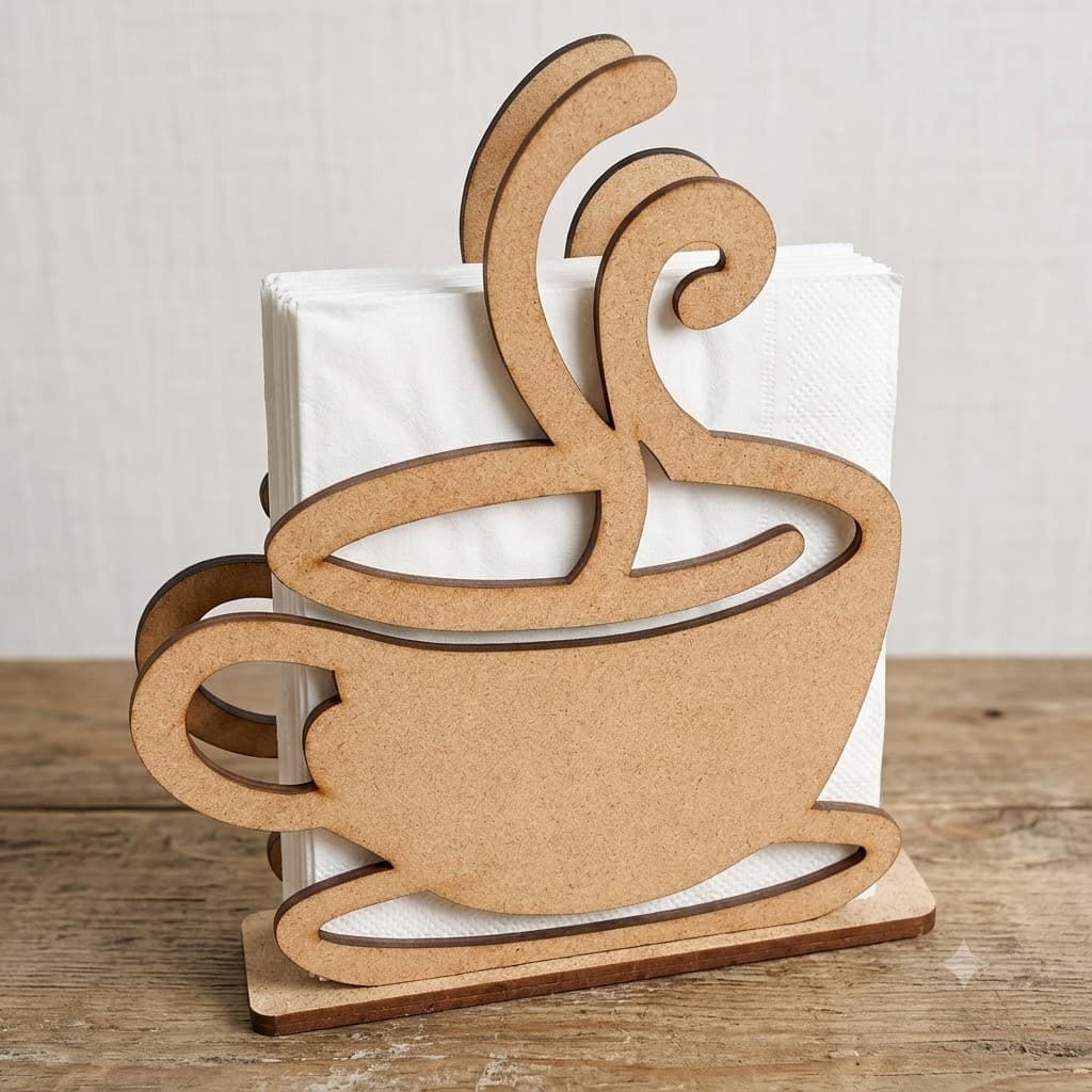 Kit 10 Portas Guardanapos Café Decoração Lembrancinha Chá de Cozinha Chá de Casa Nova em MDF