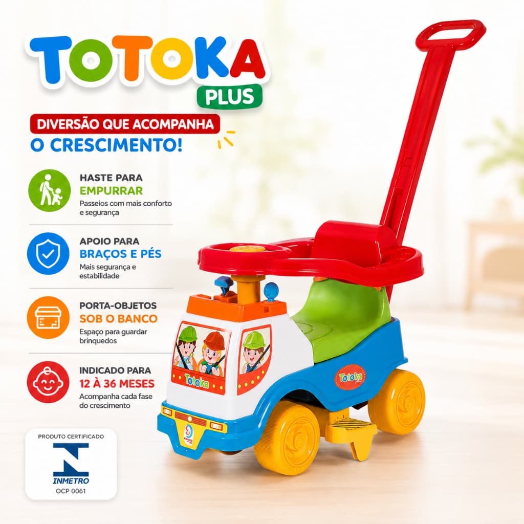 Motoca Infantil Menino Velotrol Infantil Menino Triciclo infantil Totokinha - Cardoso Toys