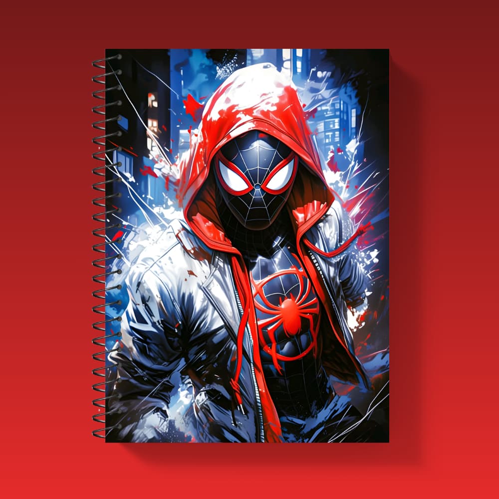 Caderno Homem-Aranha Aranhaverso Spider-Man Capa Dura Personalizado - 1, 10 e 20 matérias