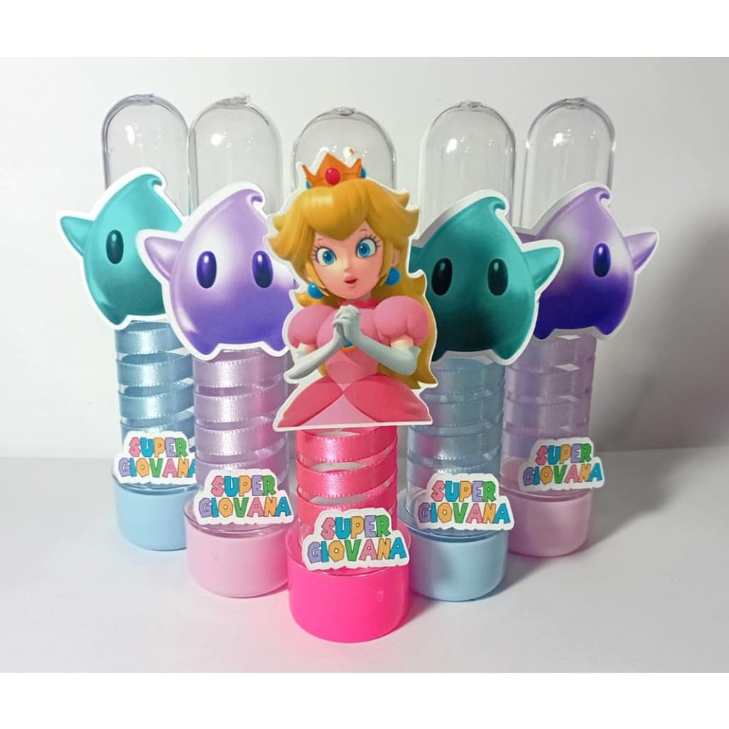 Tubete Personalizado Mario/Princesa Peach e Lumas