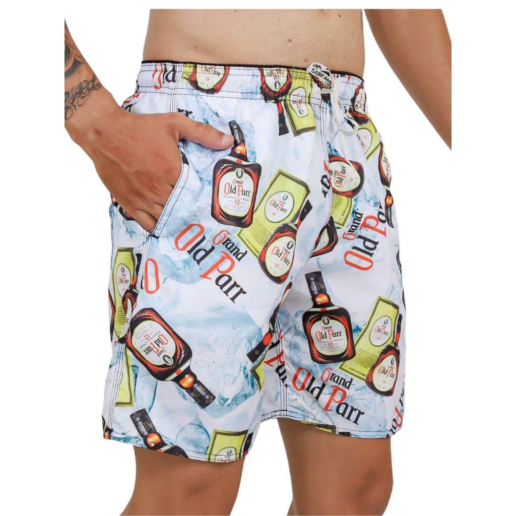 Kit Lote 3 Shorts Bermudas Tactel Masculino Mauricinho Estampas Bebidas