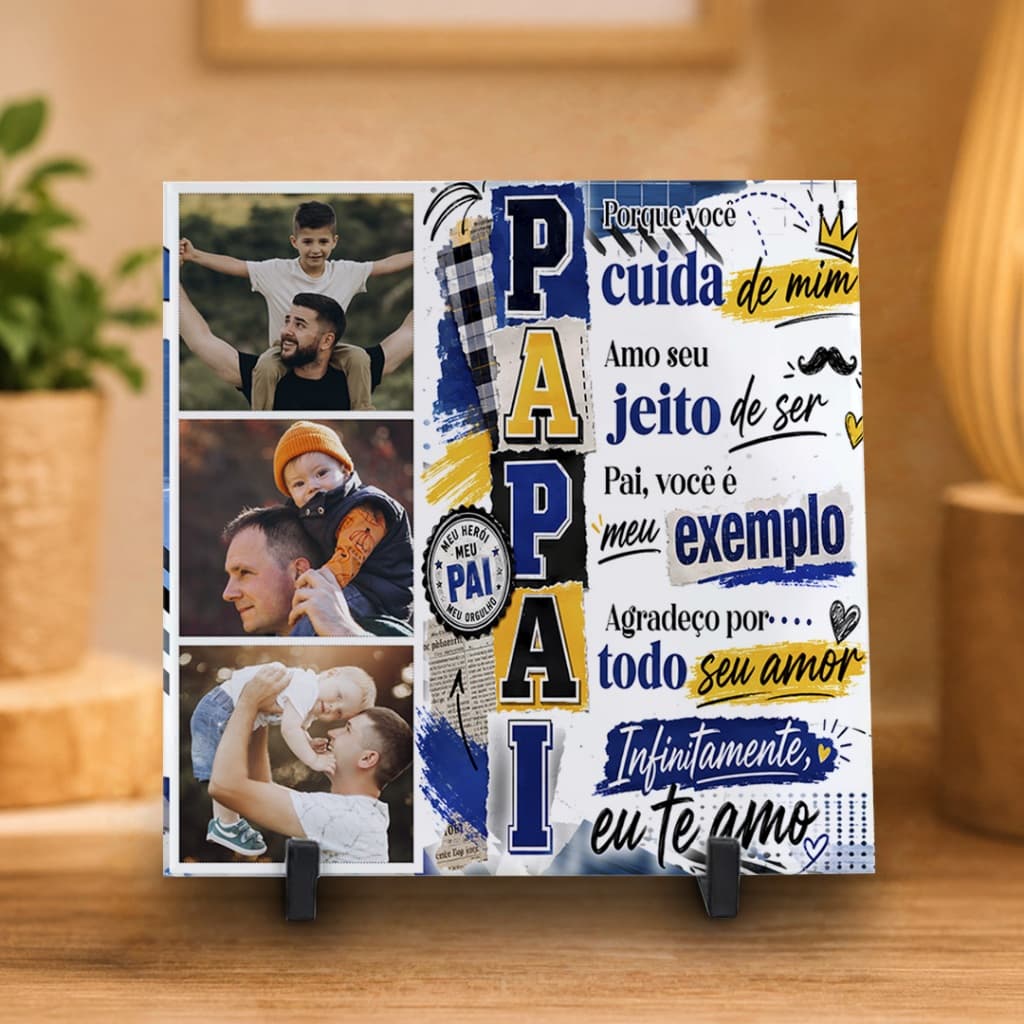Azulejo personalizado dia dos pais 20x20