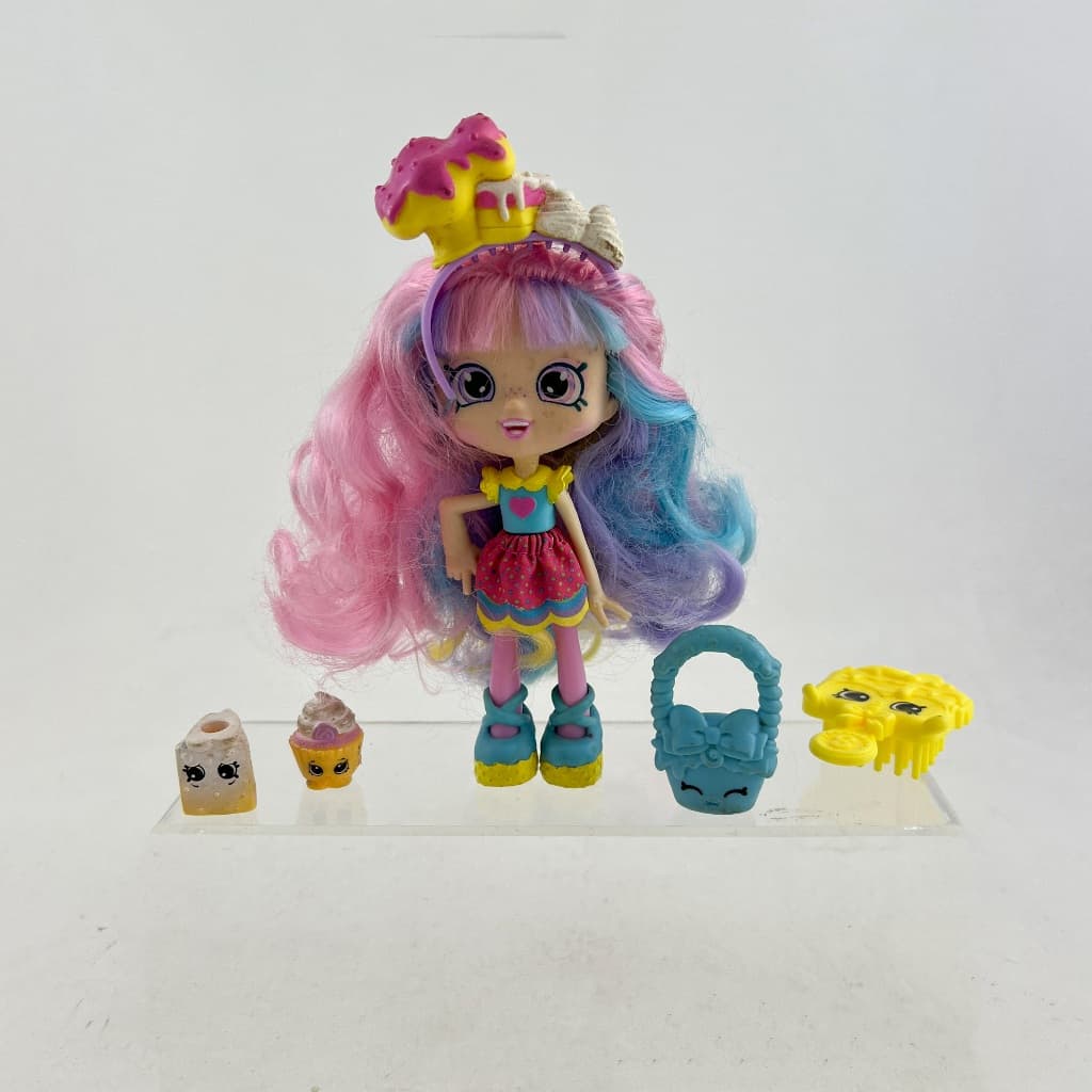 Boneca Shopkins Shoppies Rainbow Kate original completa com acessórios usado (desapego)