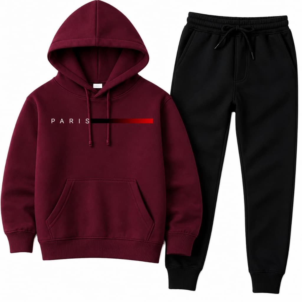 Conjunto Moletom Infantil Calça + Blusa  PARIS Inverno Casual Confortável