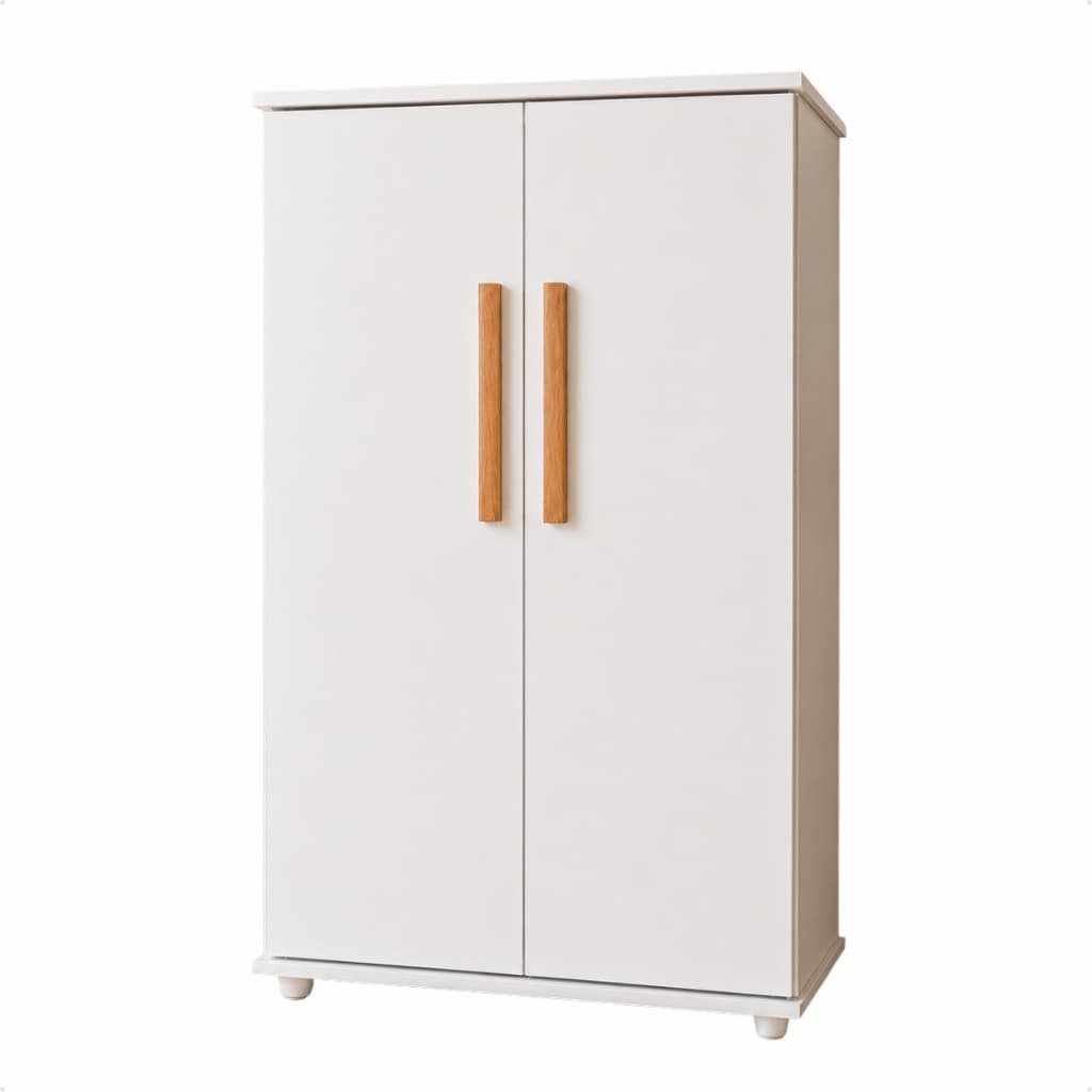 Armário Multiuso Organizador 2 Portas 3 Prateleiras de Lavanderia Cozinha Banheiro Despensa Compacto