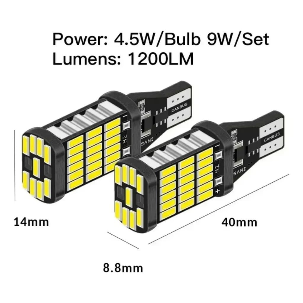 2lâmpadas Pingo Led Canbus T10 45 Leds 12v