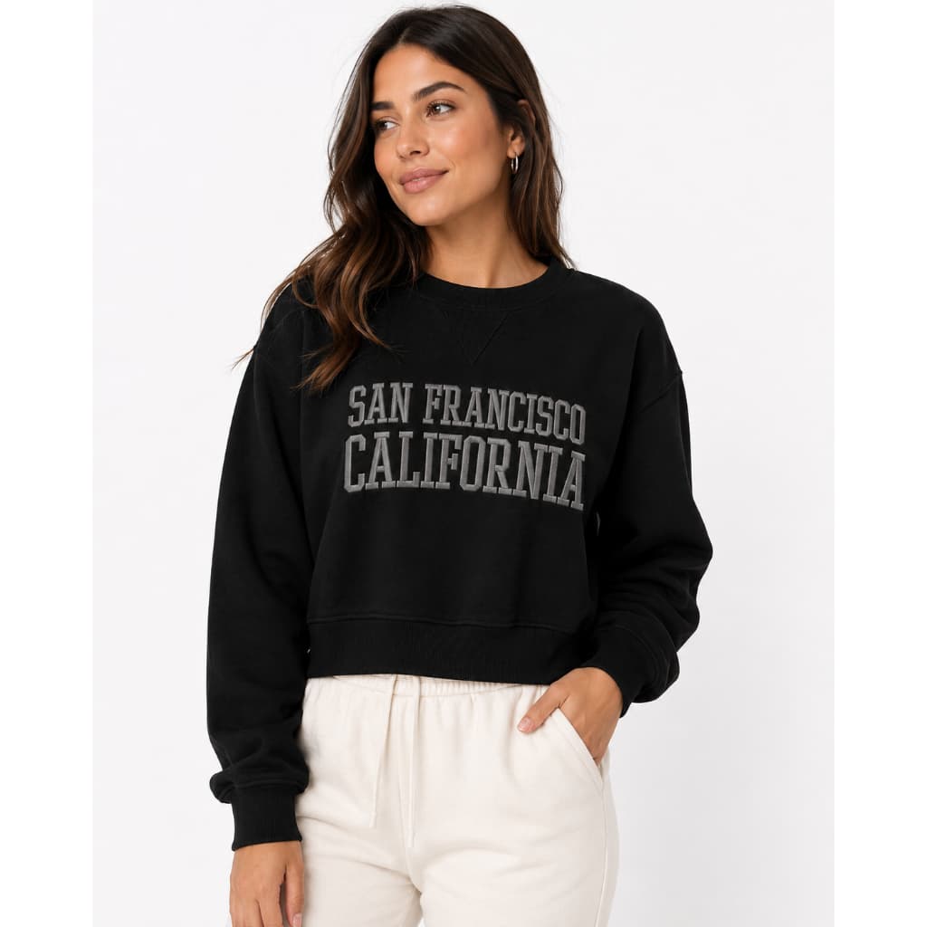 Moletom Cropped Feminino San Francisco California Estiloso Confortável