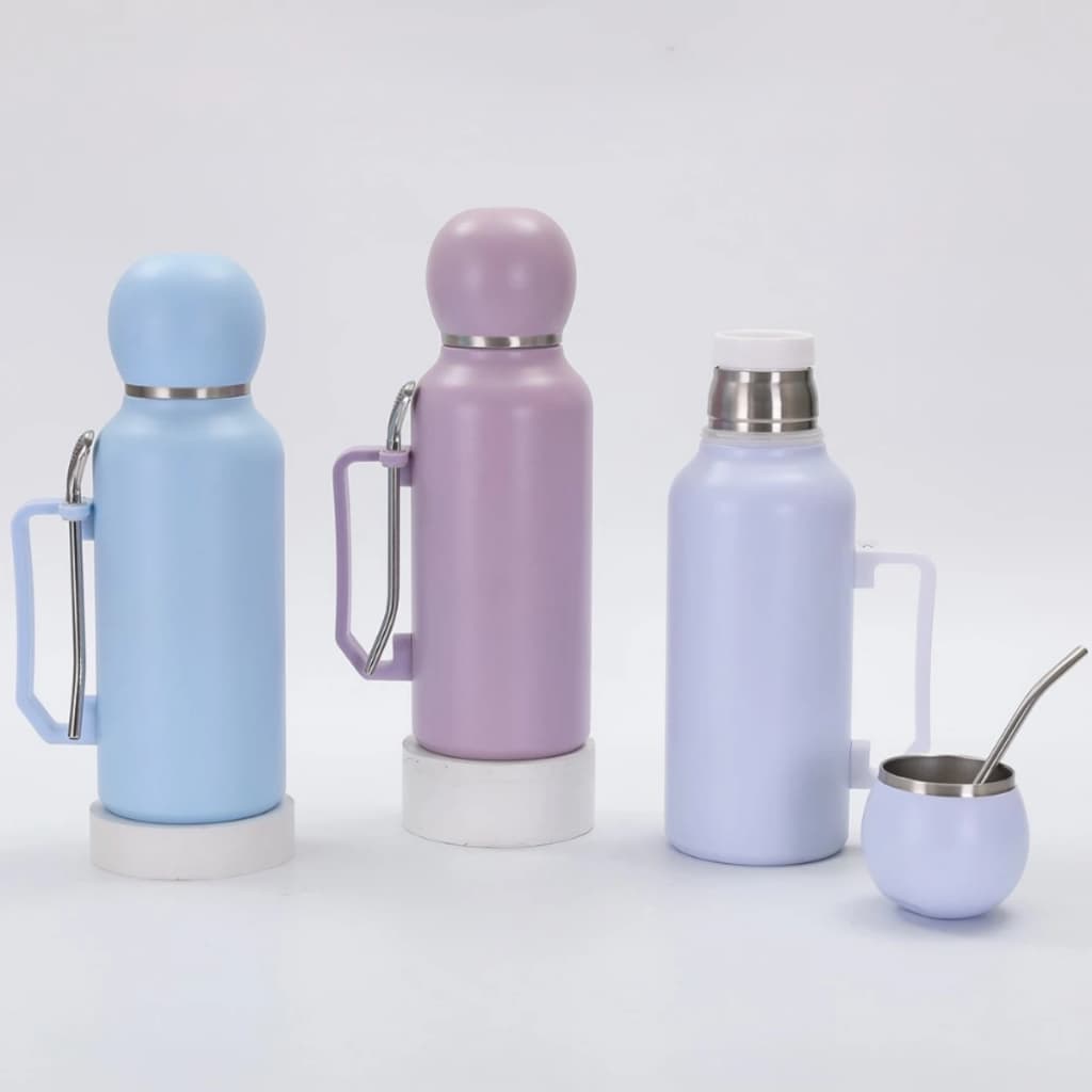 Novidade! Garrafa Térmica 1300ml Inox Tereré Chimarrão Cuia e Bomba