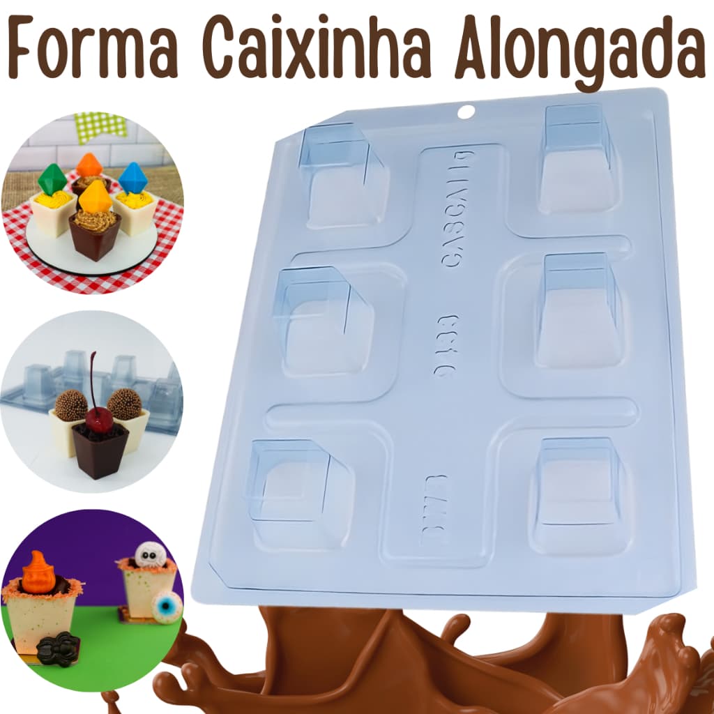 Forma de Trufa Caixinha Alongada 9433 28gramas Bombom alongado
