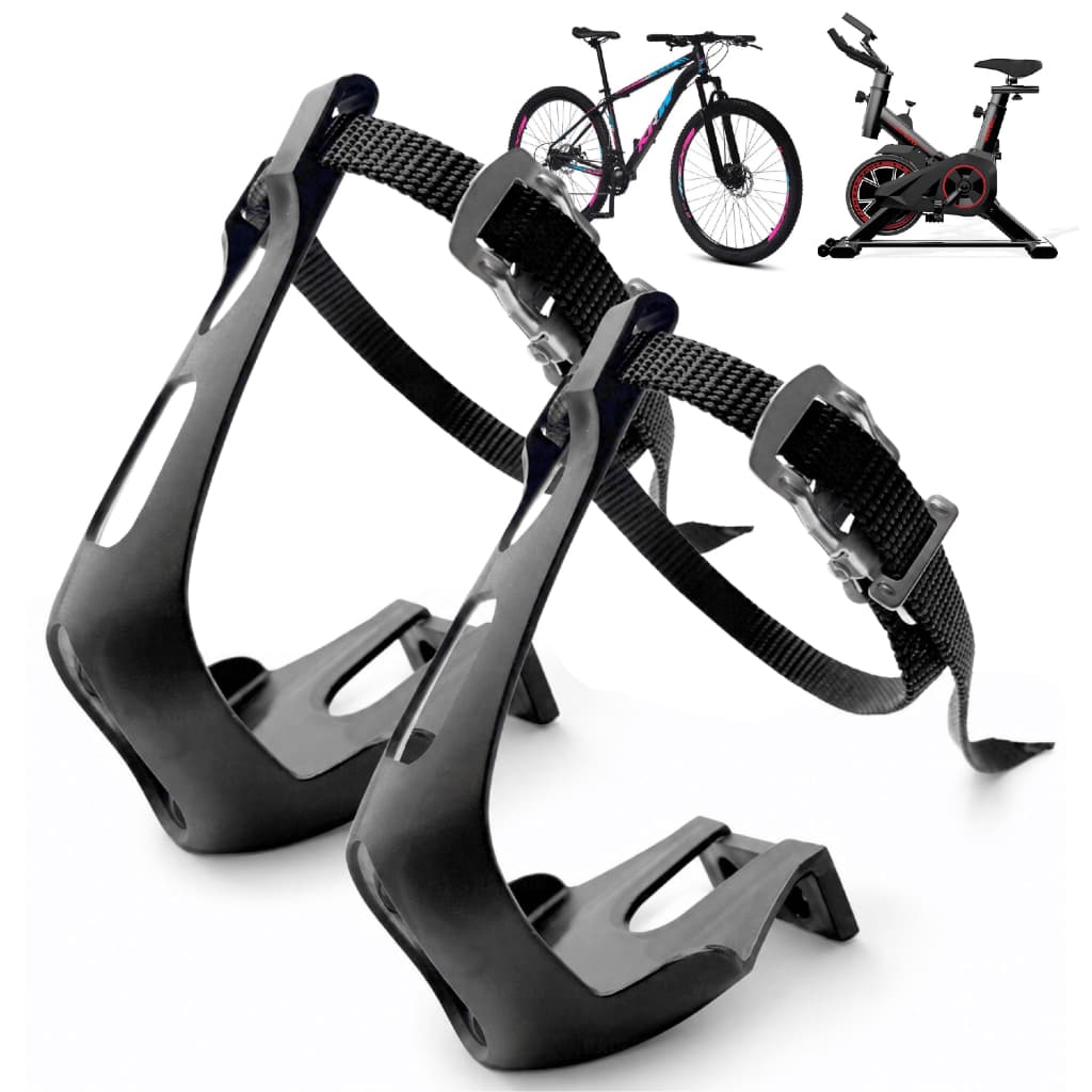 Pedaleira Firma Pé Em Nylon Com Correia E Fivela Para Pedal De Bike Fixa Ergométrica Spinning