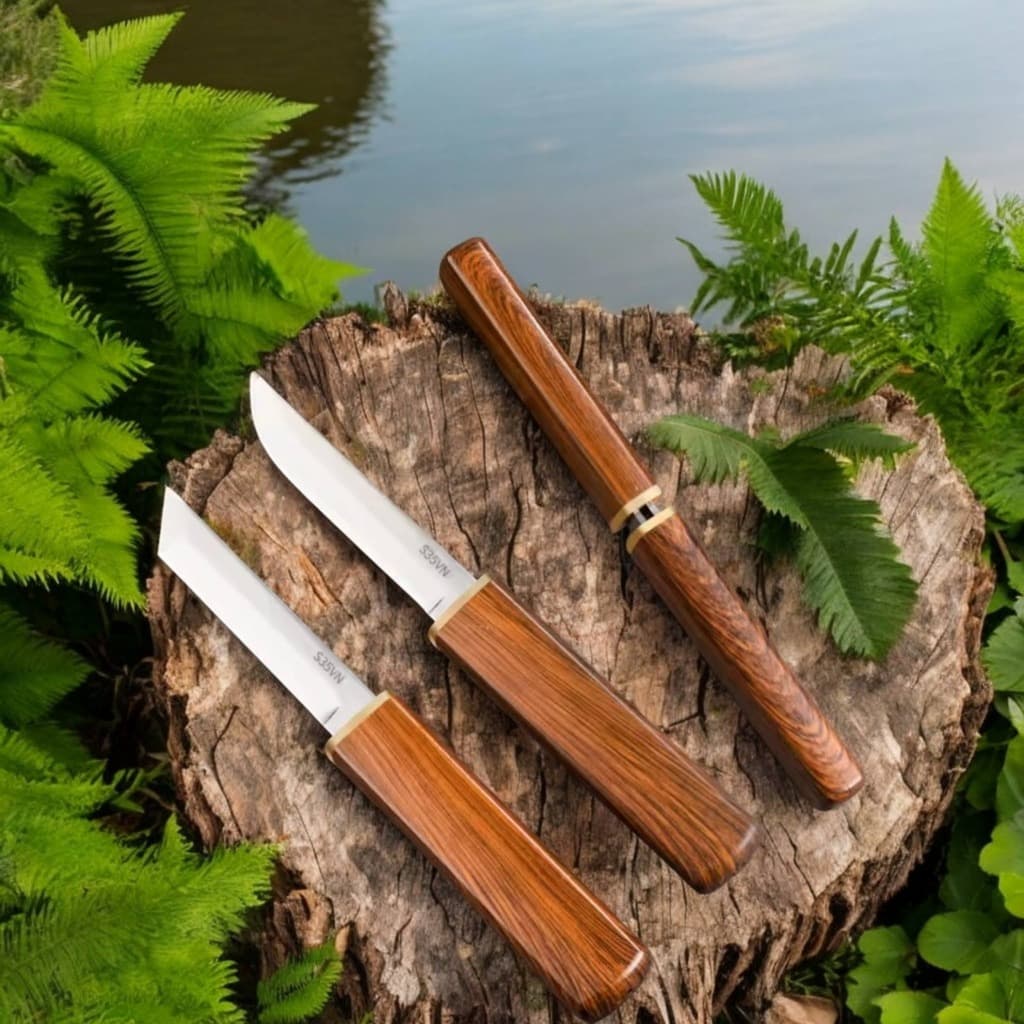 Faca Dupla 2 X 1 Multiuso Lâmina Inoxidàvel para Cozinha, Carnes, Legumes, Frutas, Churrasco,  Coleção, Present