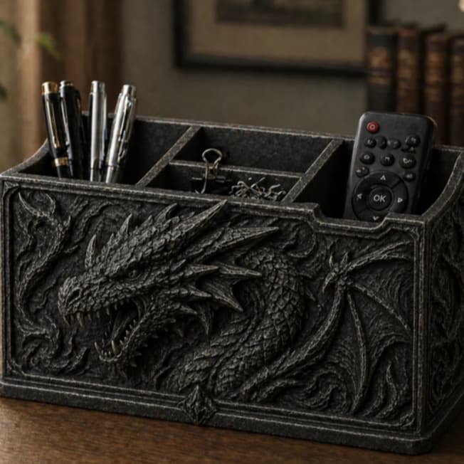 Organizador De Mesa Porta-canetas Dragão