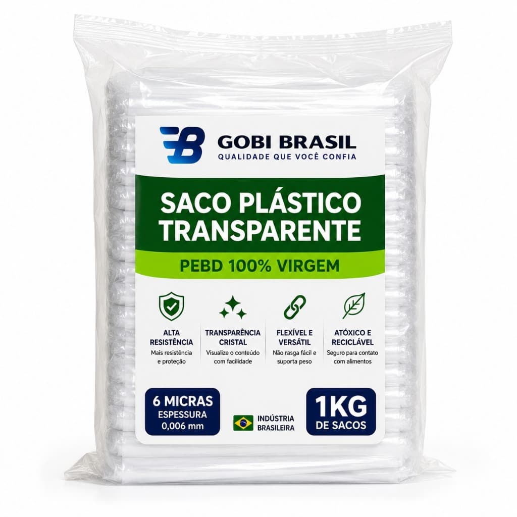 SACO PLASTICO TRANSPARENTE 40X60 REFORÇADO CRISTAL EMBALAGEM