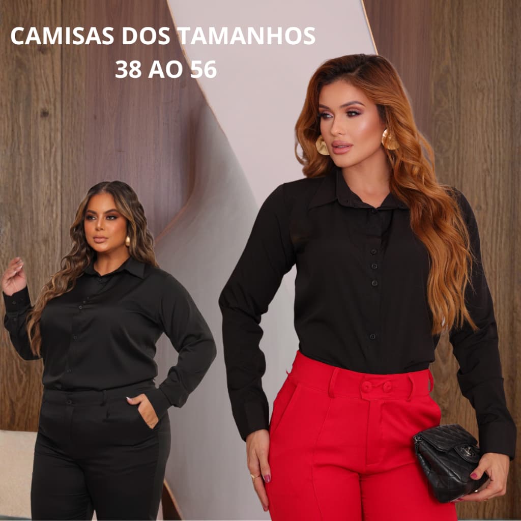 Camisa Social Feminina Premium Manga Longa Trabalho Elegante Confortável