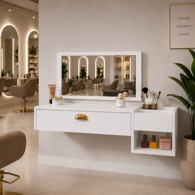 Bancada Salao Barbearia Penteadeira Camarim Suspensa Make Quarto Body Splash Elias - PROMOÇÃO DE LANÇAMENTO