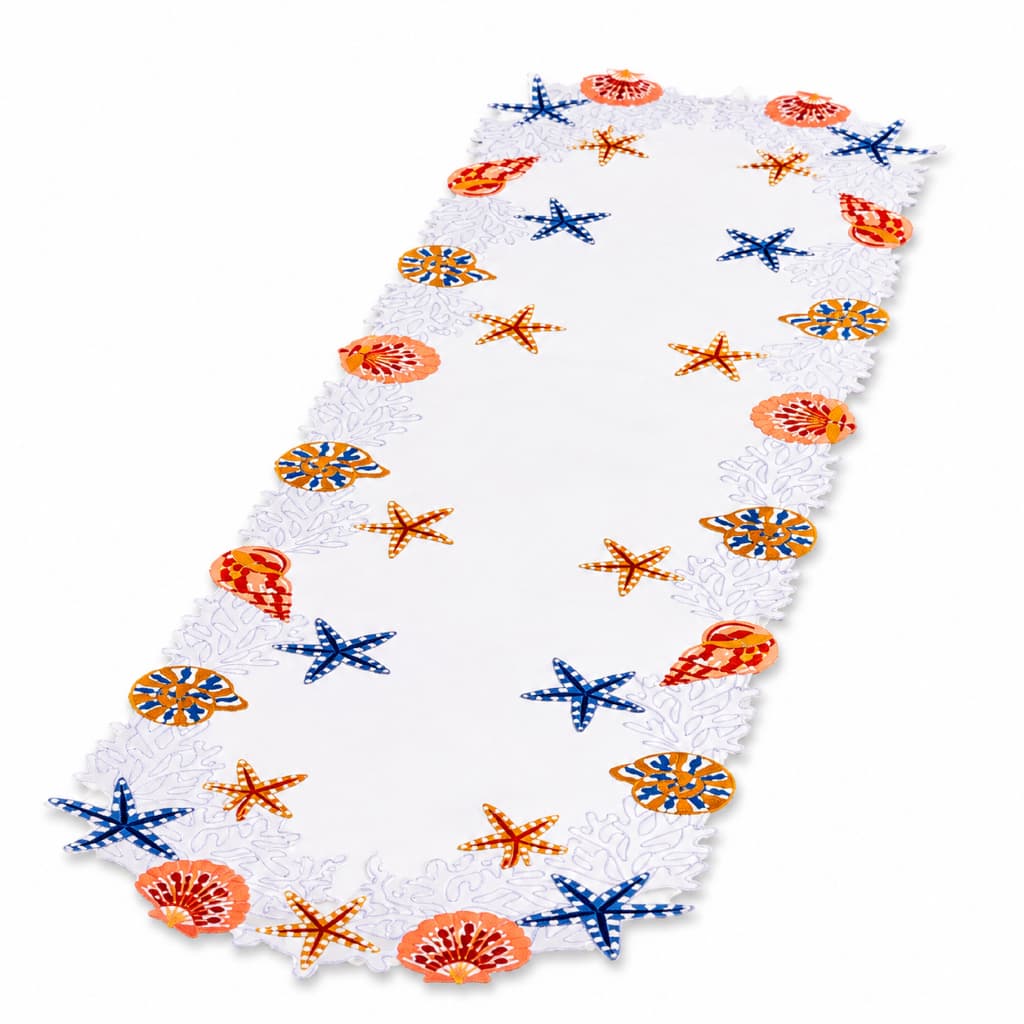 Caminho Trilho de Mesa Decorativo Concha Estrela do Mar