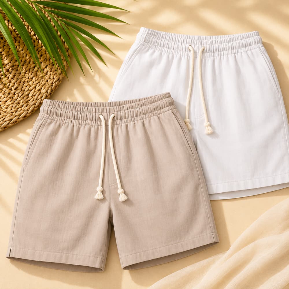 Kit 2 Bermudas Masculina Linho Premium Leve e Confortável