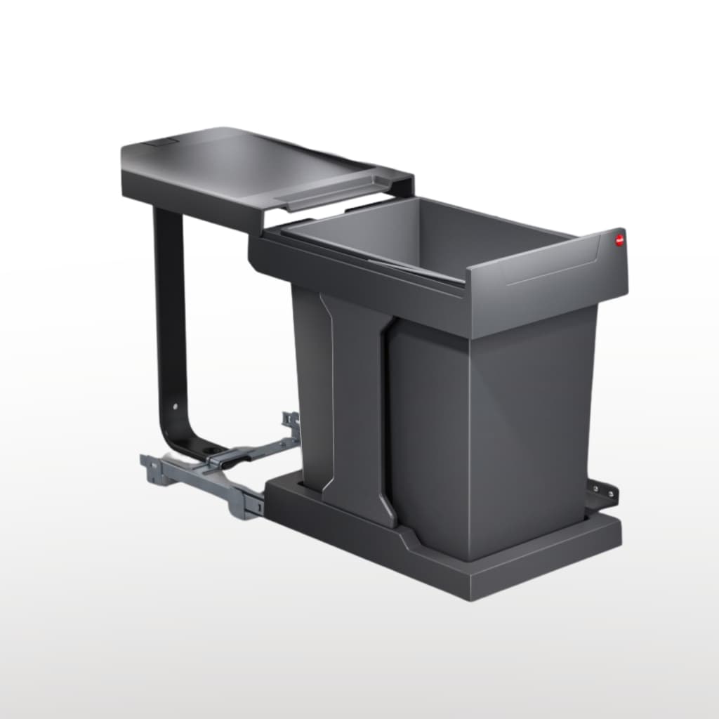 Lixeira Embutir 20L Solo Metanova Hailo Automática Para Armário Cozinha Planejada Extração Total Balde Removível