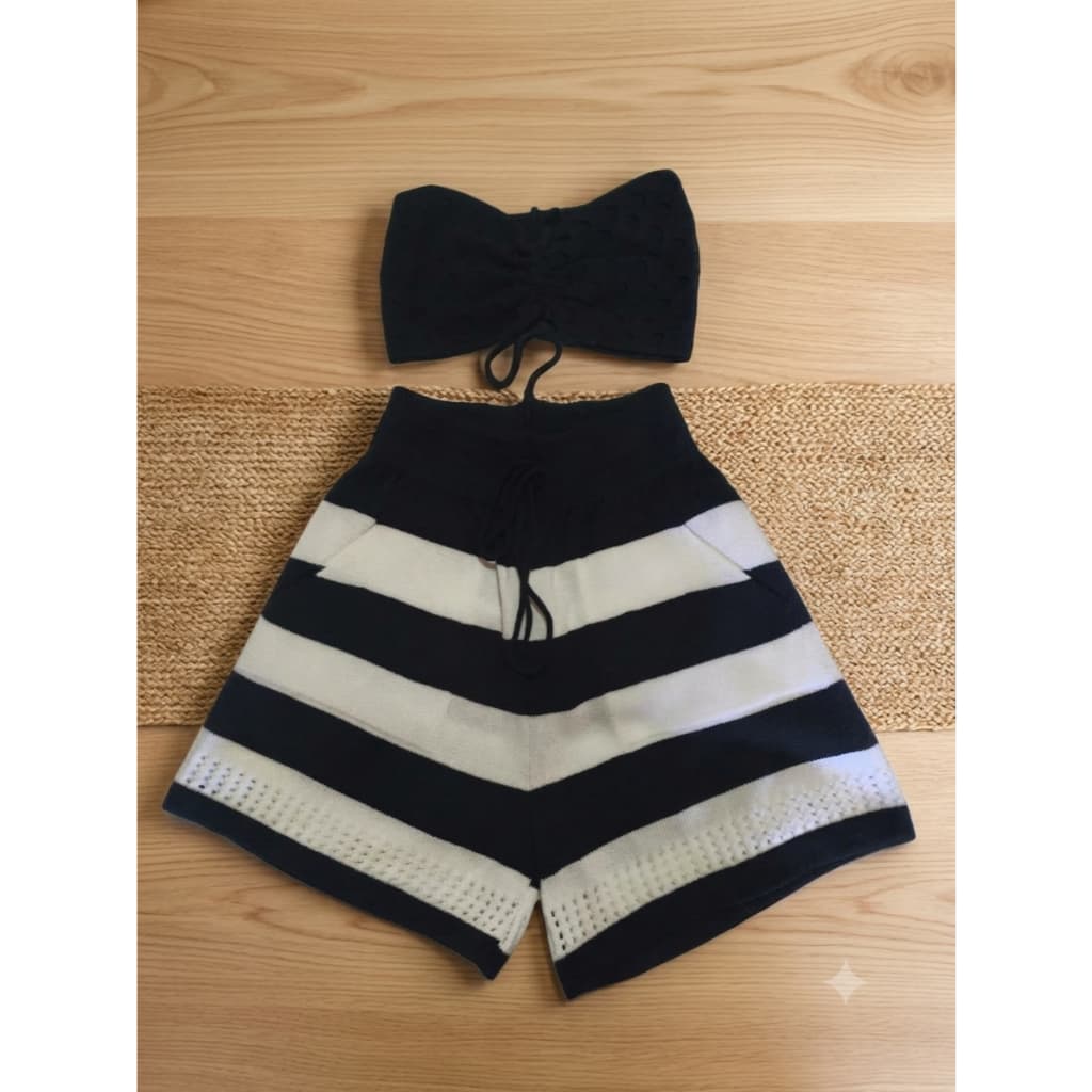 Conjunto de tricô modal de short e top