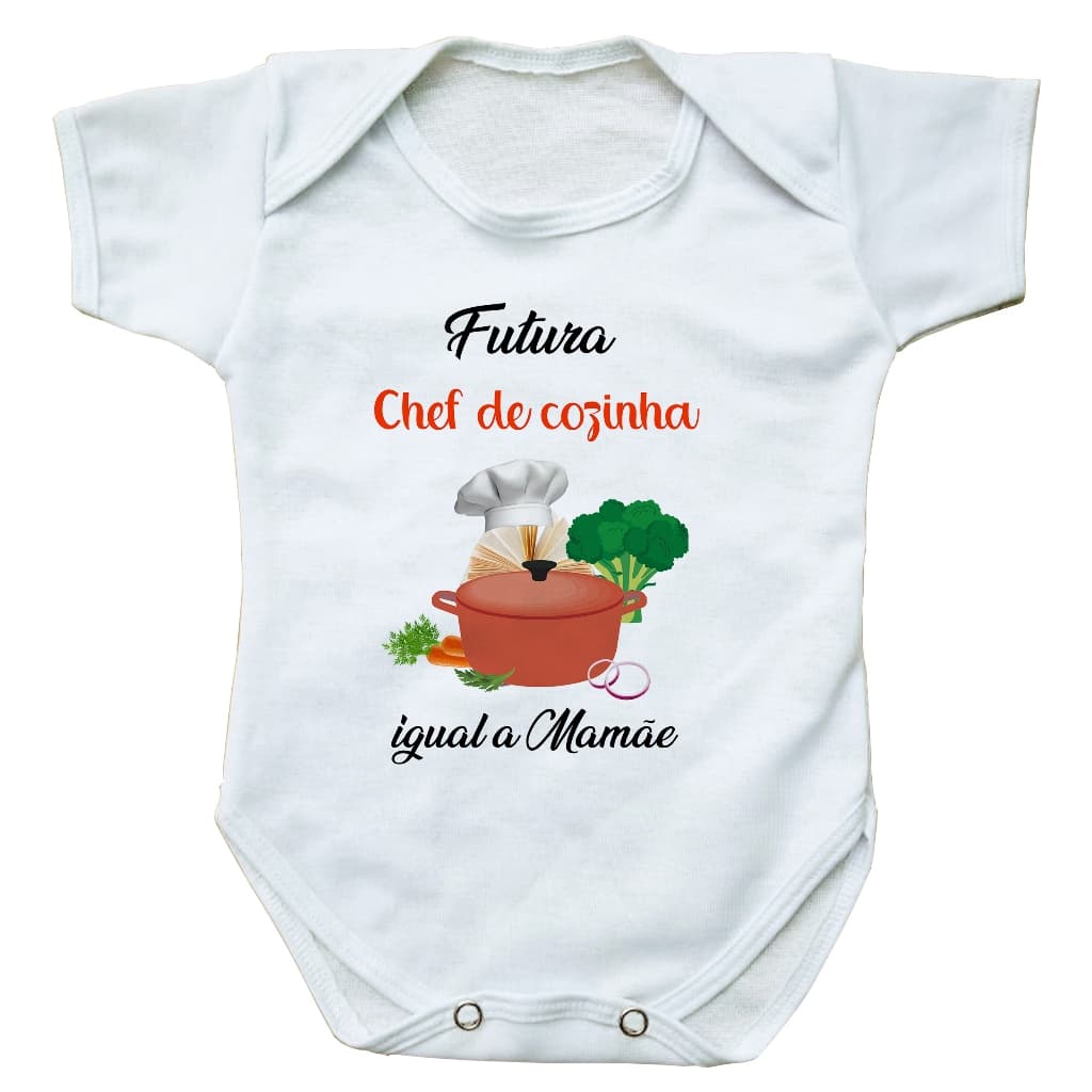 body bebe roupinha infantil futura chef de cozinha igual a mamãe presente profissão