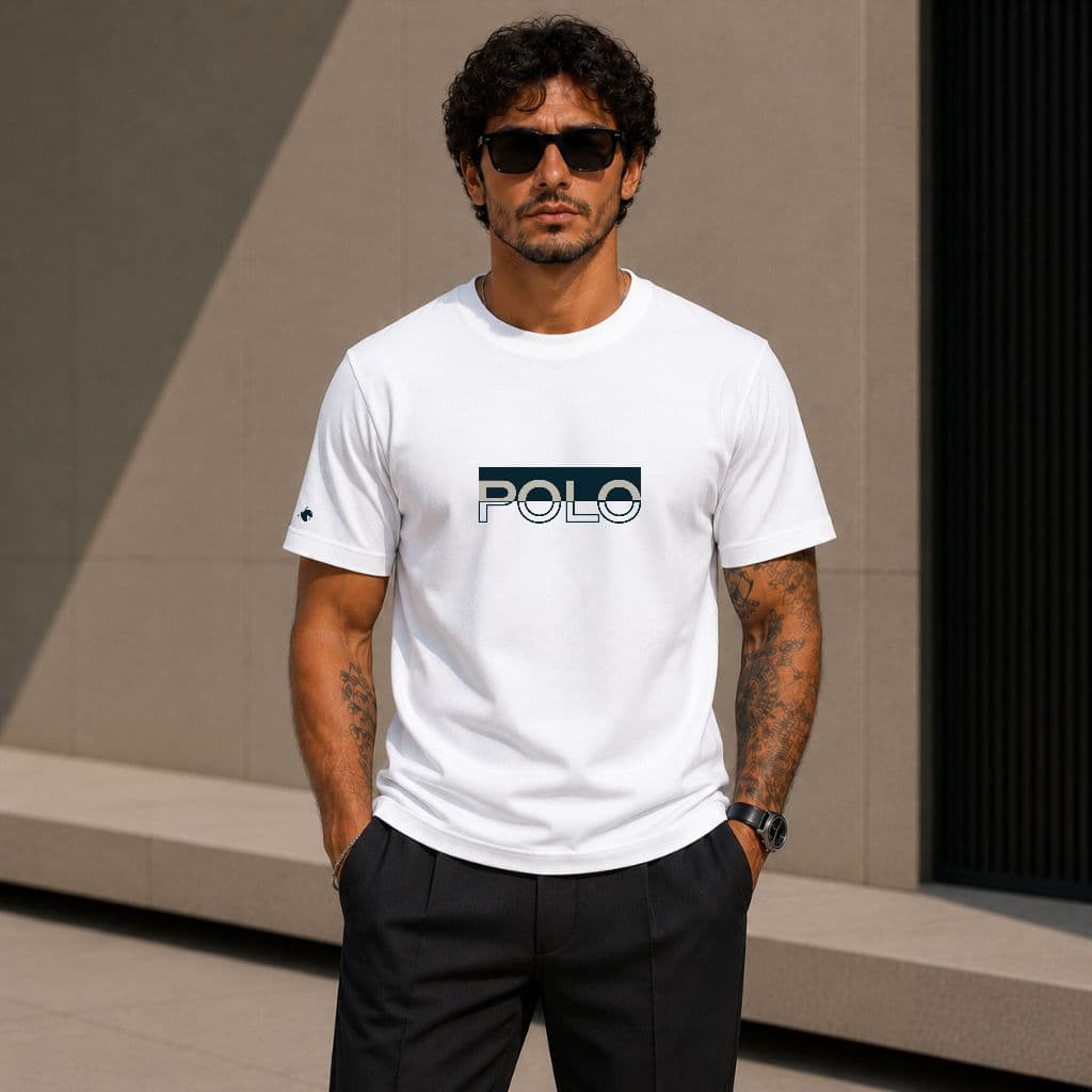 Camisa Camiseta Masculina Polo Chukkers Alto Estilo Confortável 100% Algodão  Premium Cores Branco estampa POLO