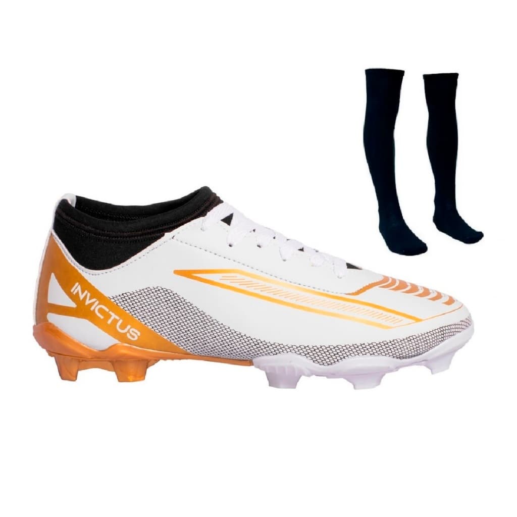 Chuteira Campo Invictus Botinha Cano Médio Original Uzze Sport + Meião