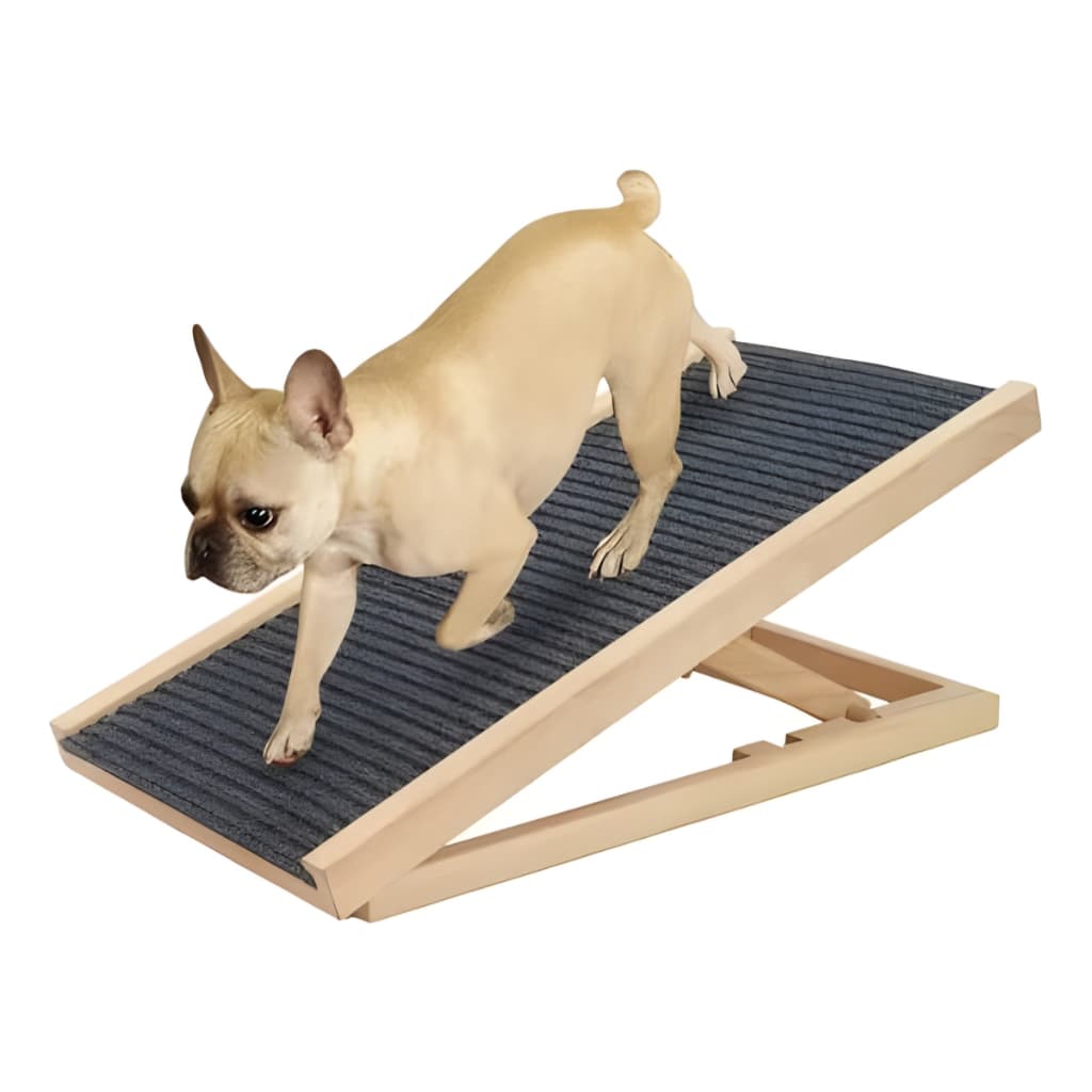 Rampa Pet de Madeira Antiderrapante 3 Alturas 40cm 60cm 70cm Rampa para Cachorro Subir Cama Sofá VICA DECOR