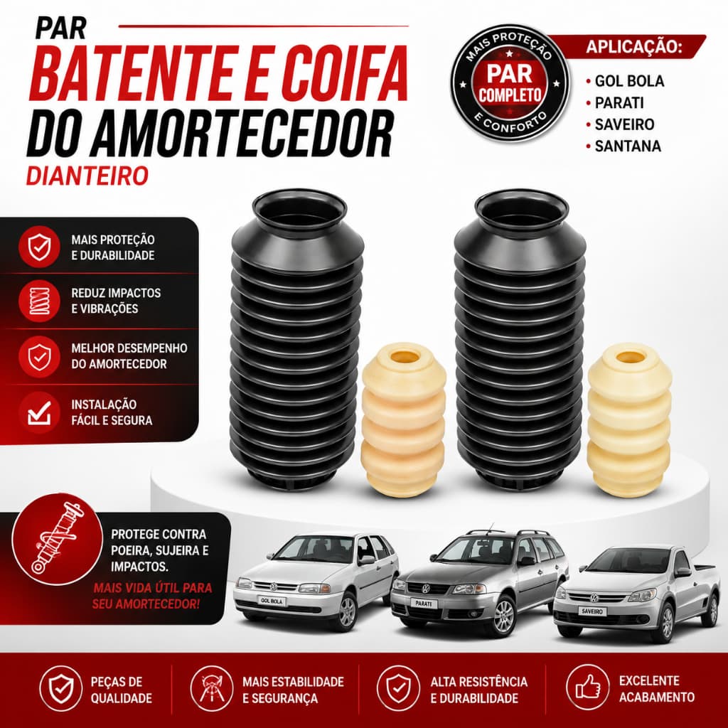 Par Batente Coifa Do Amortecedor Dianteiro Gol Bola Parati Saveiro Santana