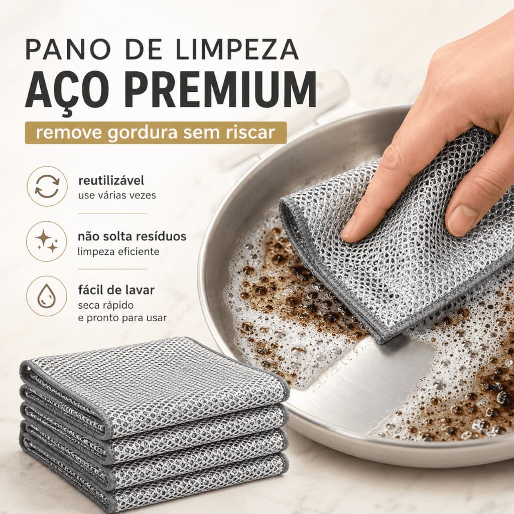 Kit 6/12/18 Panos de Limpeza Abrasivos Reutilizáveis para Panelas, Fogão e Louças