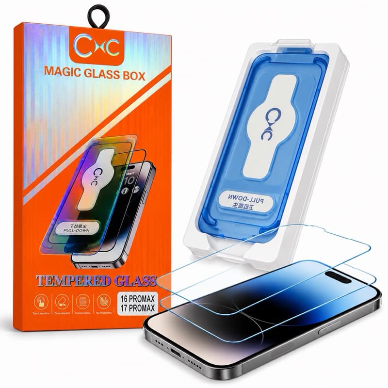 kit com 2 Películas 3D iPhone 16 Pro Max 17 Pro Max Com Aplicador