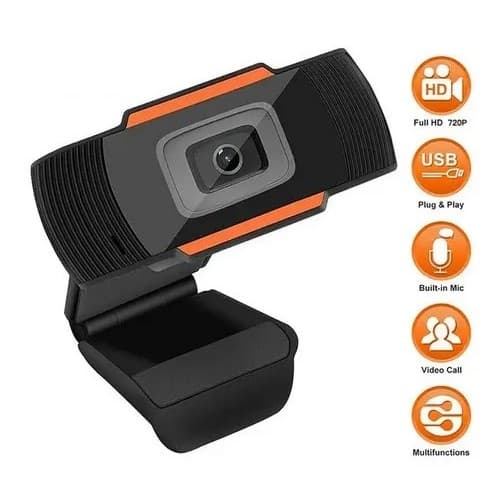 Câmera de webcam para PC Microfone USB 720p