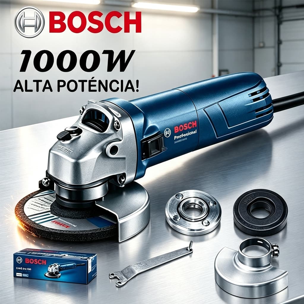 Bosch esmerilhadeira lixadeira 220V_127V GWS6-100 Esmerilhadeira Angular Profissional 1000W