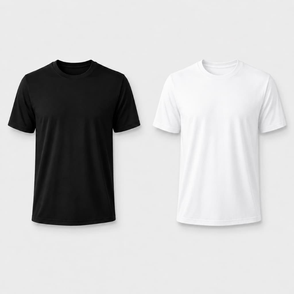 Kit 2 Camisetas Masculinas Dry Fit Manga Curta Preta e Branca