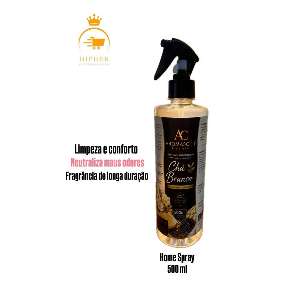 Home Spray 500ml Aromatizador de Ambiente Perfume Para Casa Perfumador de Ambientes Cheiroso Fragrância Chá Branco Mil F