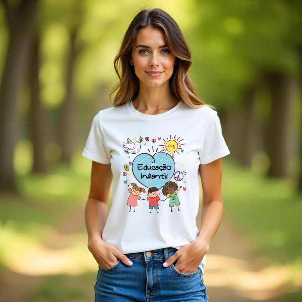 Bella Gis Camiseta Dia dos Professores Blusa Professora Educação Infantil Professor Educar Voltas Aulas