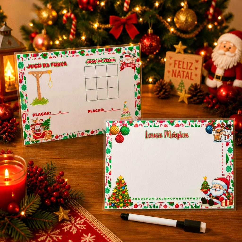Lousa Mágica Personalizada Para Festa NATAL Lembrancinha Com Canetas Apagáveis Personalizado