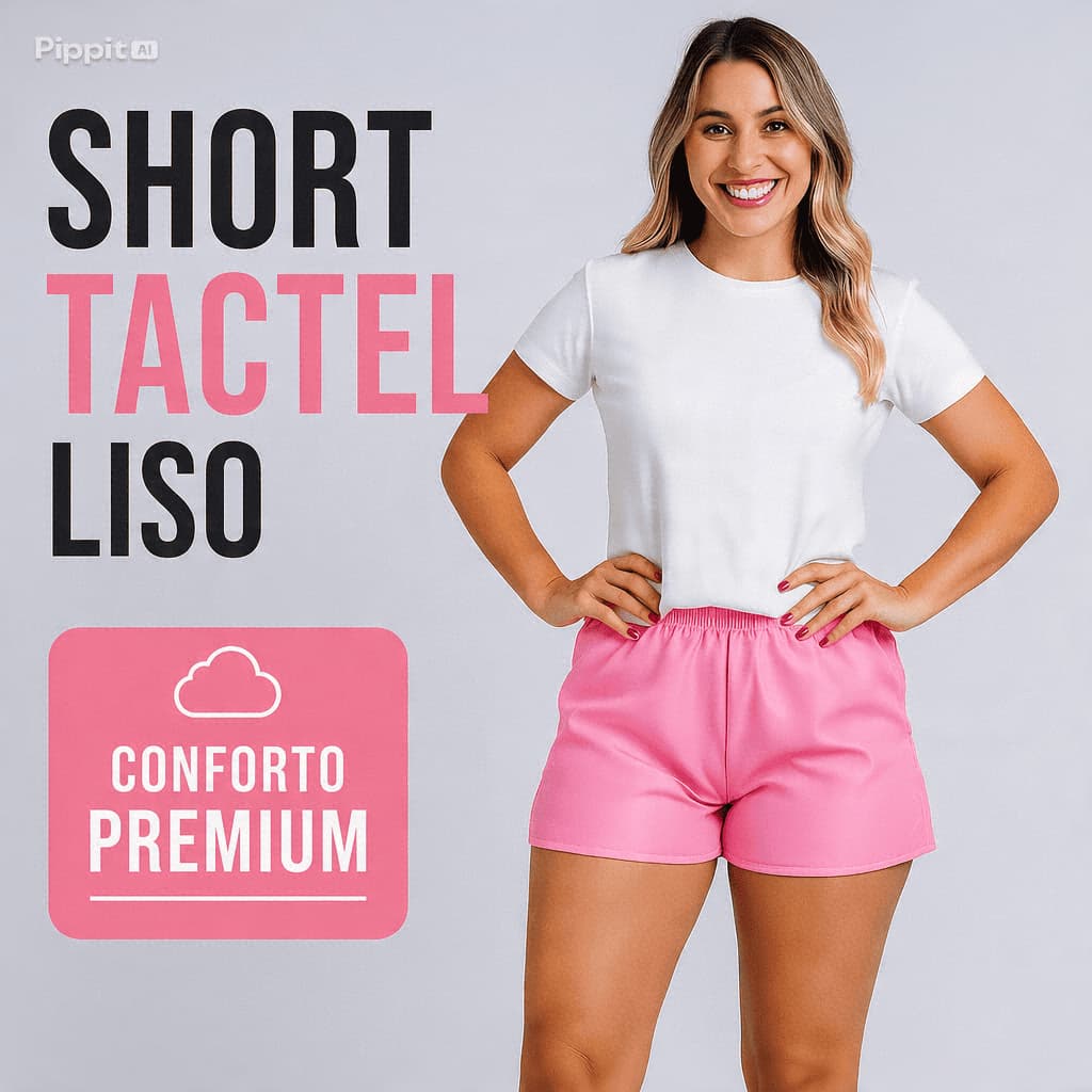 Short Feminino de Tactel com Bolso, Treino, Academia