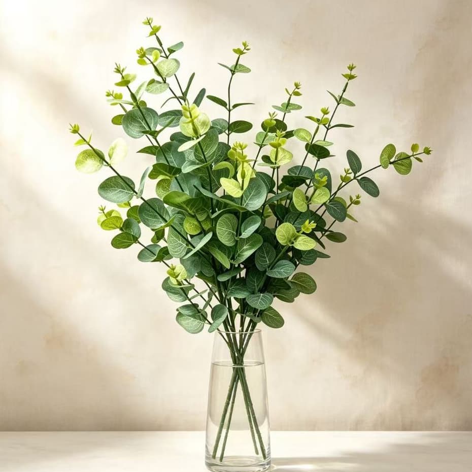 Folha de Eucalipto Artificial, Haste Complementar para Arranjos Florais, Decoração Casar RM-2525/2648