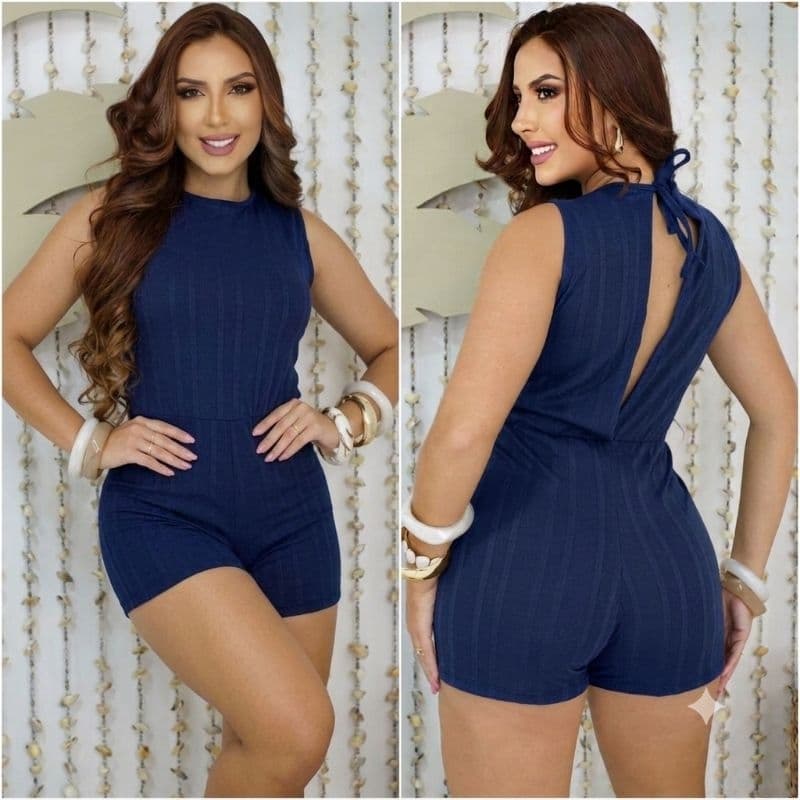 Macacão feminino macaquinho curto tendencia moda verao