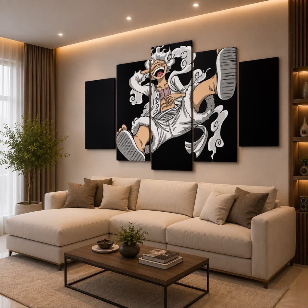 Quadro Decorativo Mosaico Anime Luffy Gear 5 Modo nika Rei Dos Piratas One Piece