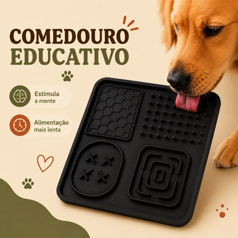 Comedouro Interativo para Cães e Gatos Silicone com Ventosas Anti Ansiedade Comedouro Lento
