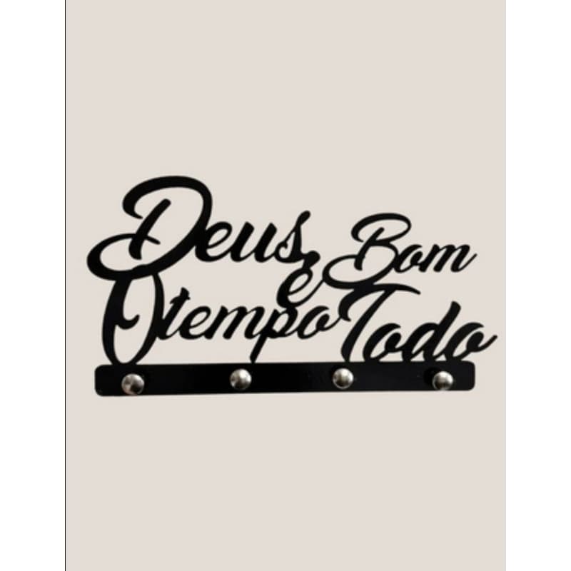 Porta Chaves Decorativo em MDF com Corte Laser - Deus É Bom, 11x20cm