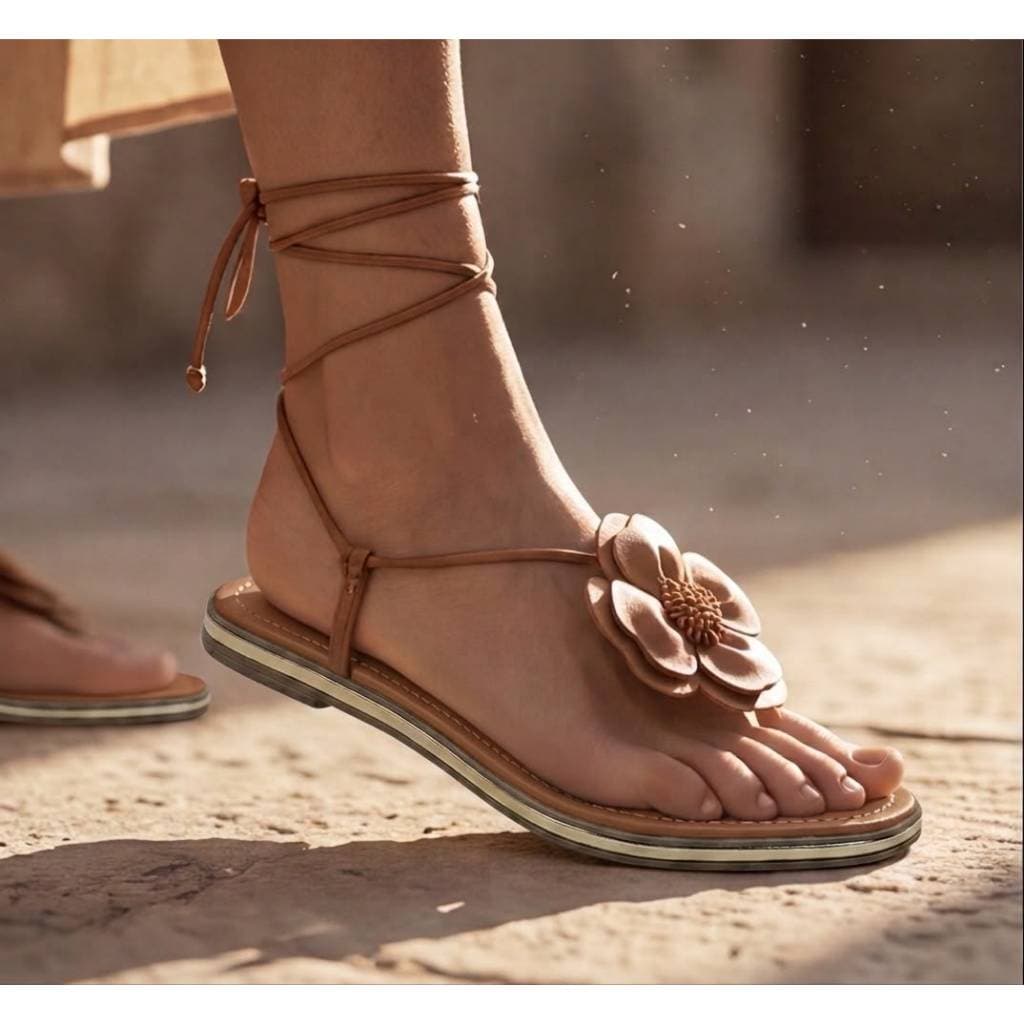 Sandália Feminina Licy Flatform Rasteira Flat Delicada Moda Conforto Macia Leve Brilho Original