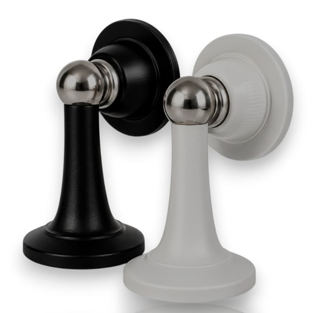Prendedor Trava Porta Magnético Inox Preto Instalação Fácil Imã com Mola de Amortecimento