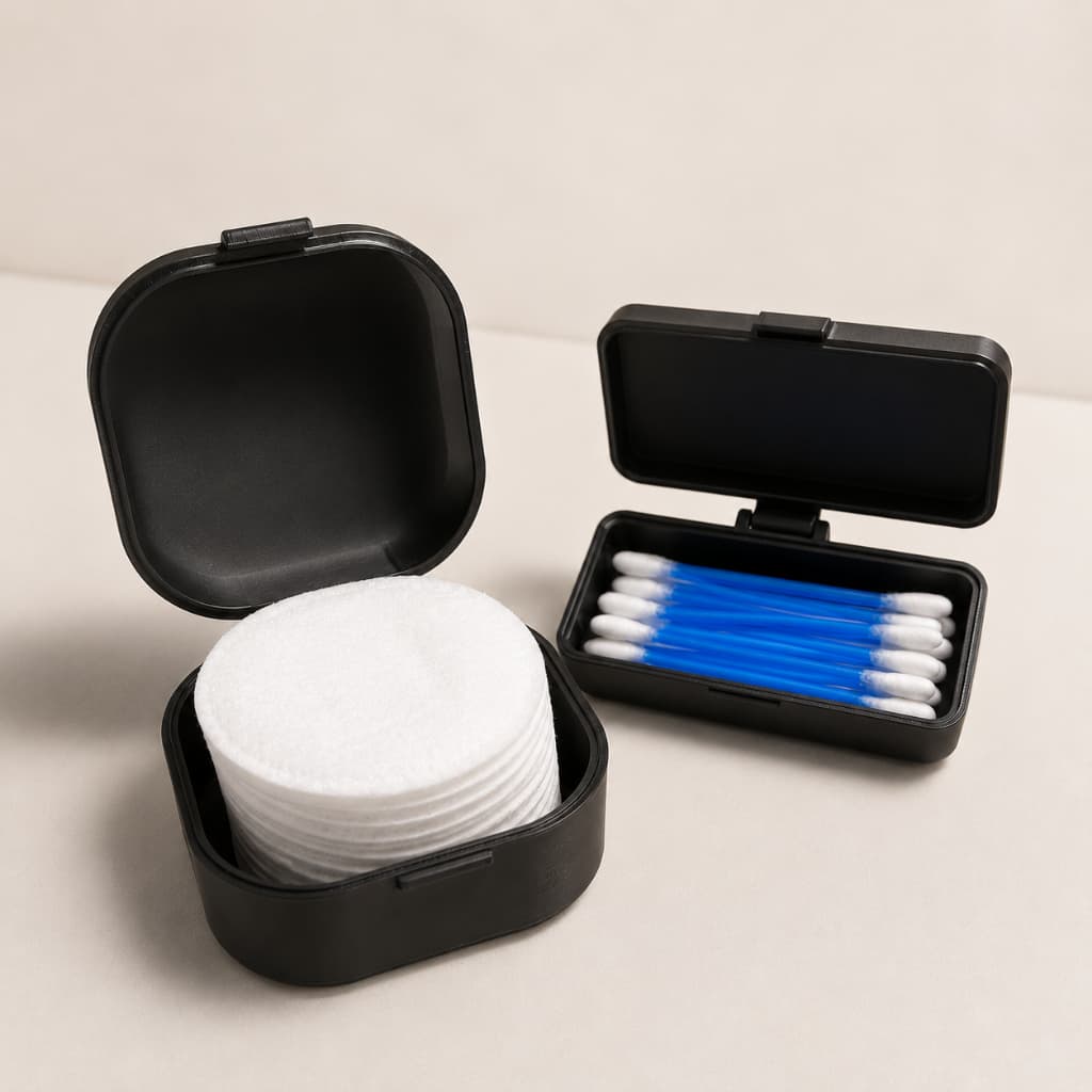 Kit Porta Algodão + Porta Cotonete | Organizador para Necessaire, Banheiro e Viagem