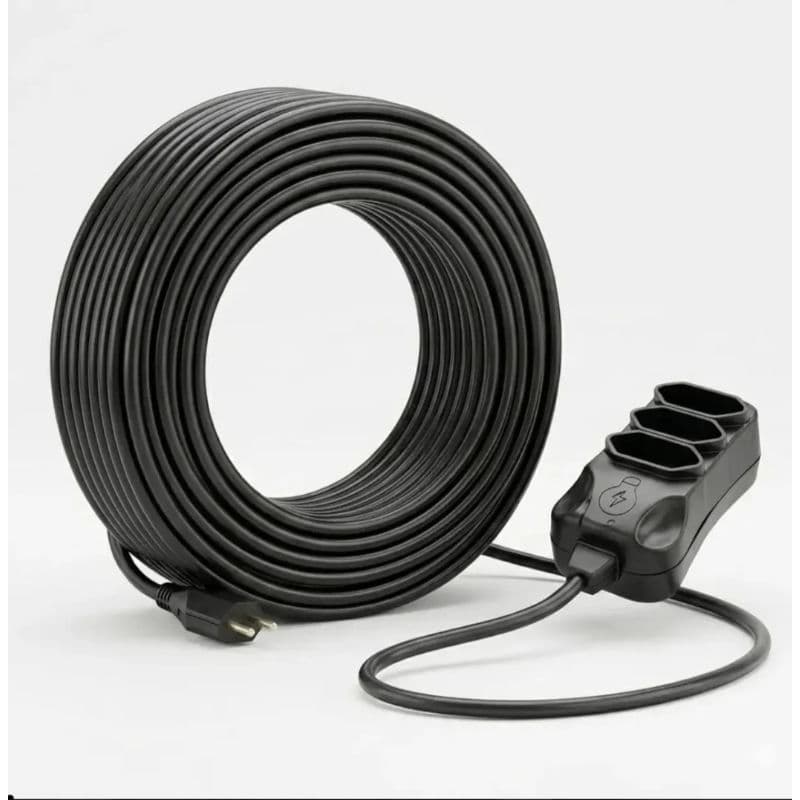 Extensão Elétrica 10 Metros Cabo PP 2x1,5 mm² com 3 Tomadas – Bivolt 127V/220V