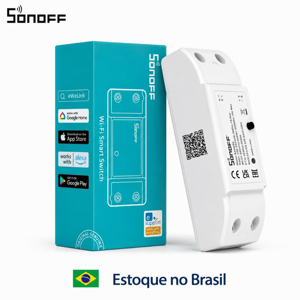 Sonoff Basic R4 Interruptor Inteligente Wi-fi eWeLink Alexa Google Home