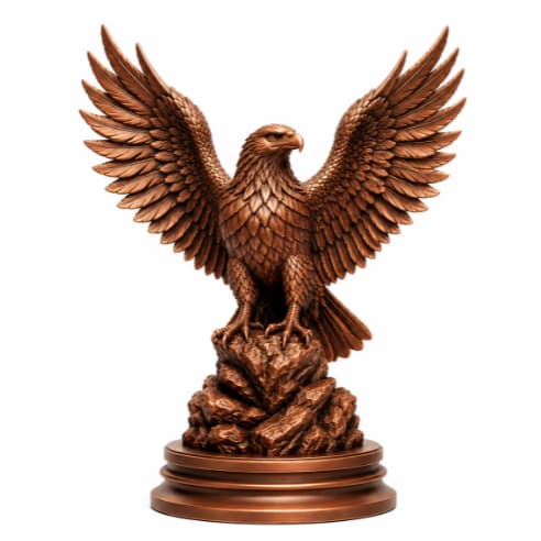 Escultura Águia Decorativa Moderna Asas Abertas