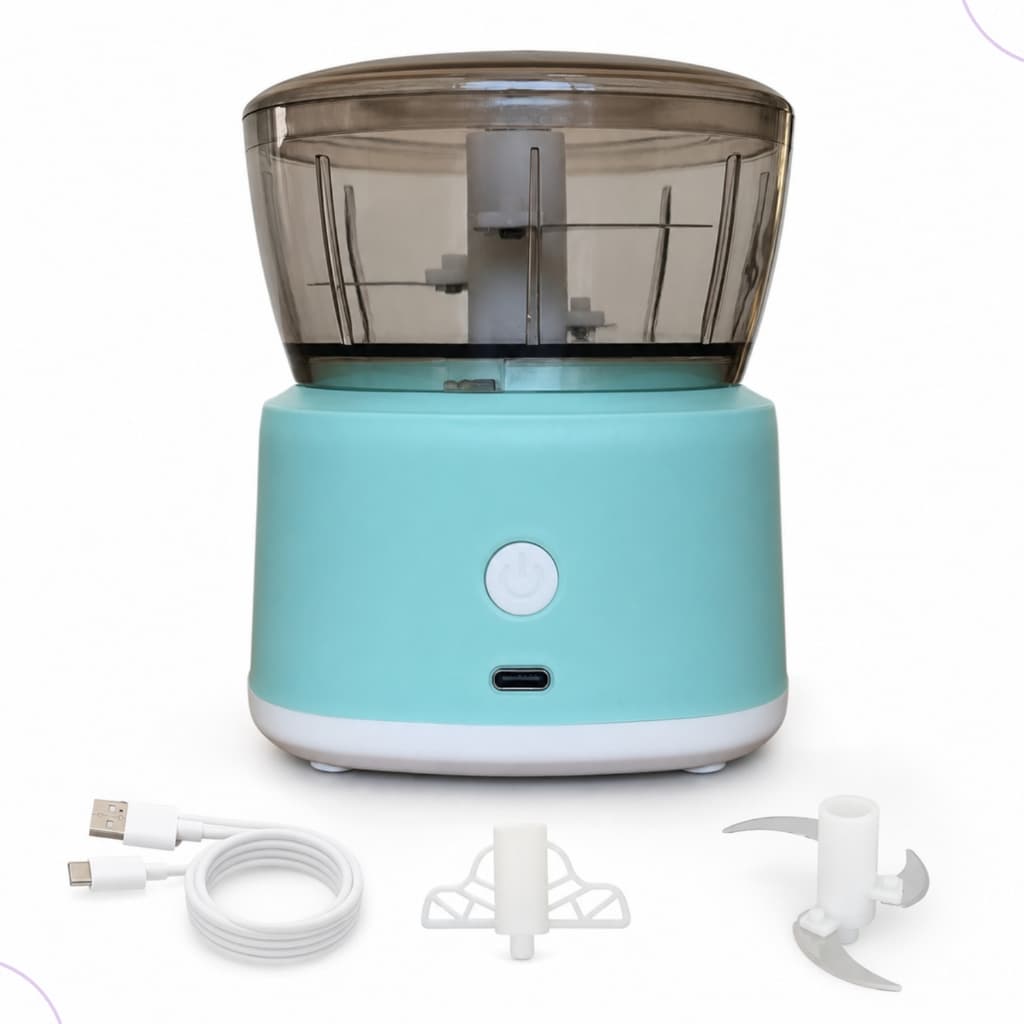 Mini Processador de Alimentos Elétrico GOSTEY Recarregavel USB Triturador Alho Cebola Legumes 200ml