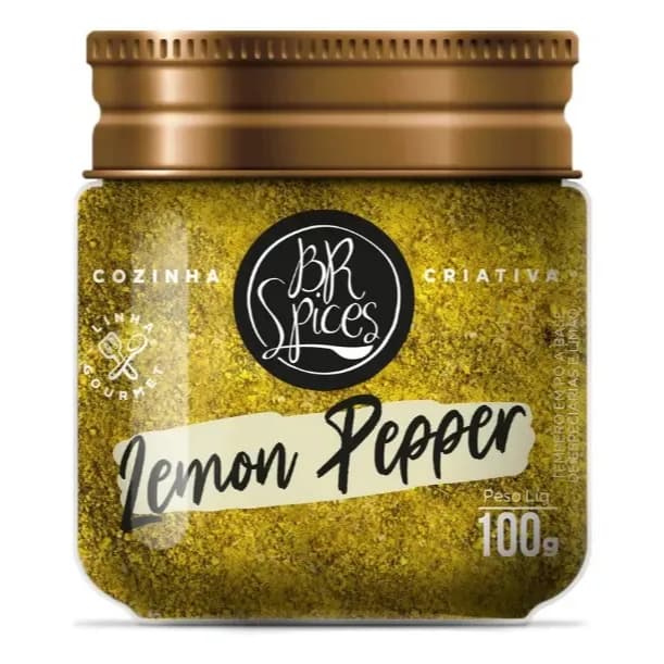 Tempero Lemon Pepper BR Spices Gourmet 100g Original Natural Pimenta Cítrica Frango Peixe Salada